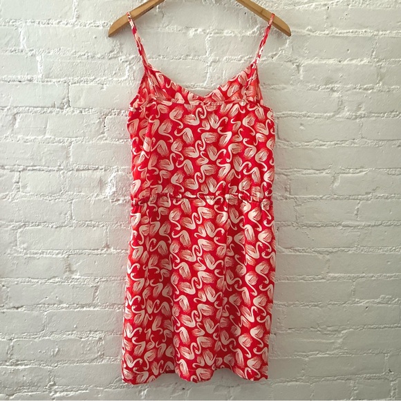 Anthropologie Porridge Swan Print Mini Dress Red White Festival Cottage Boho S - Picture 4 of 8